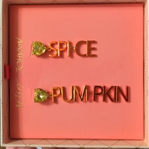 Betsy Johnson Pumpkin Spice Dangle Earrings NIB